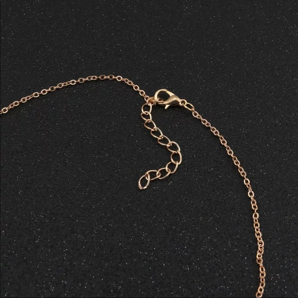 New Fashion Long Gold Color Leaves Choker Pendant Necklace - Picture 6 of 7